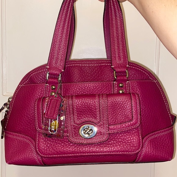 COACH HAMPTONS DOME BARBIE PINK LEATHER HANDBAG PURSE BAG K0993-F13963 - Picture 3 of 17